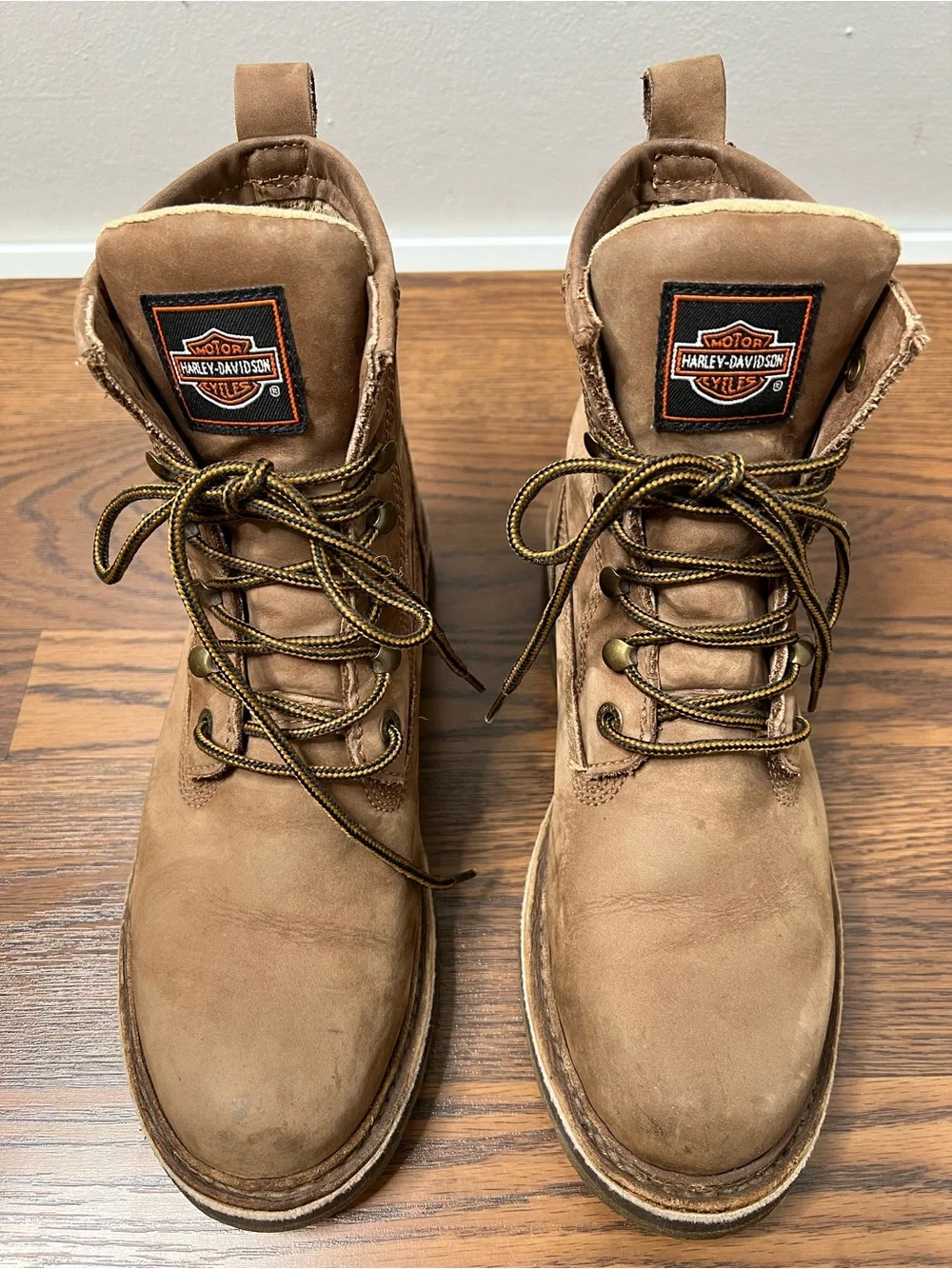 Harley-Davidson Leather Combat boots with a winged emblem detail size Men’s 8.5